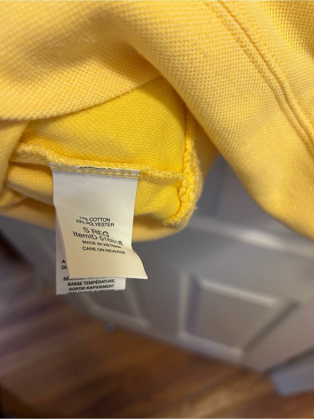 L.L. Bean Yellow Traditional Fit Pique Knit Hoodie Pullover Men's Small 516818 - Picture 5 of 5